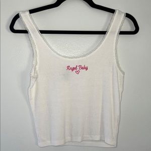 Angel Baby White Lace Straps Tank Top